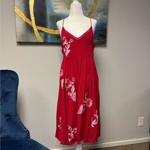 Chelsea & Violet Red Spaghetti Strap Midi Dress